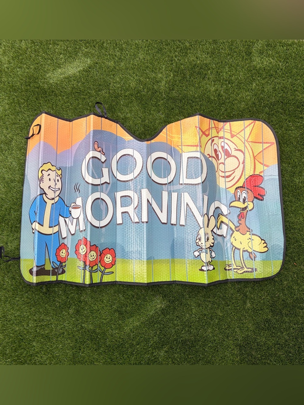 Fallout Vault Boy Good Morning Car Sunshade 2018 Bethesda Just Funky Windshield